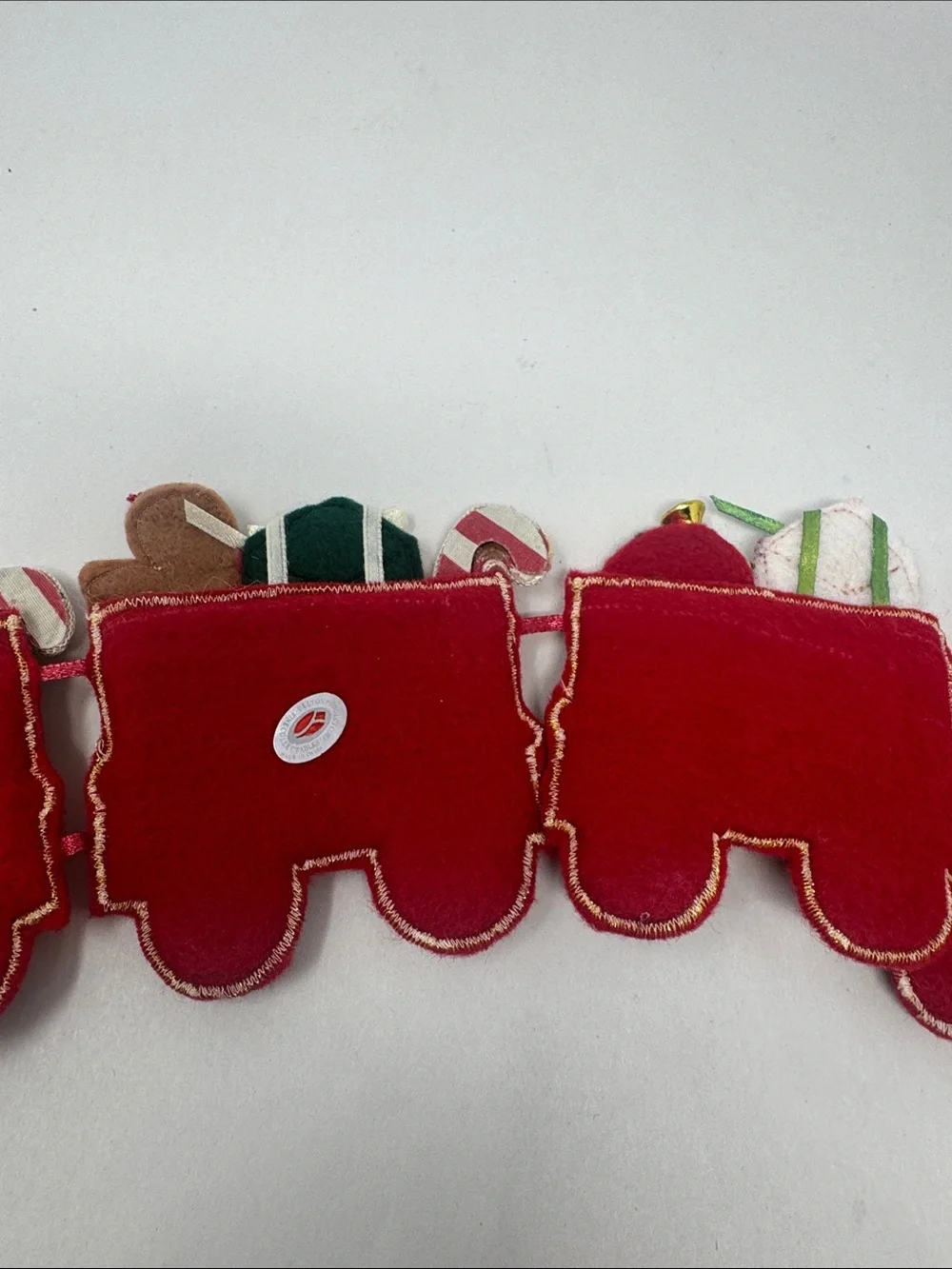 CHRISTMAS TRAIN FELT GARLAND ORNAMENTS CONNECTED